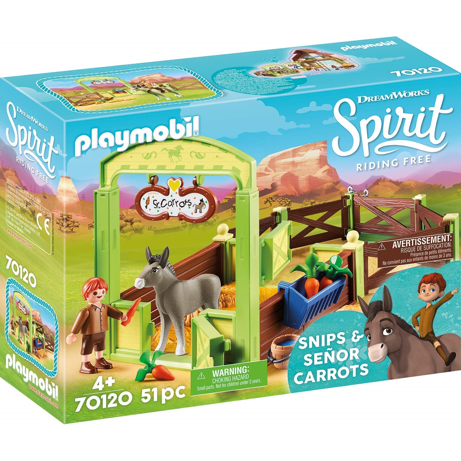 PLAYMOBIL 70120 Pferdebox Snips & Herr Karotte