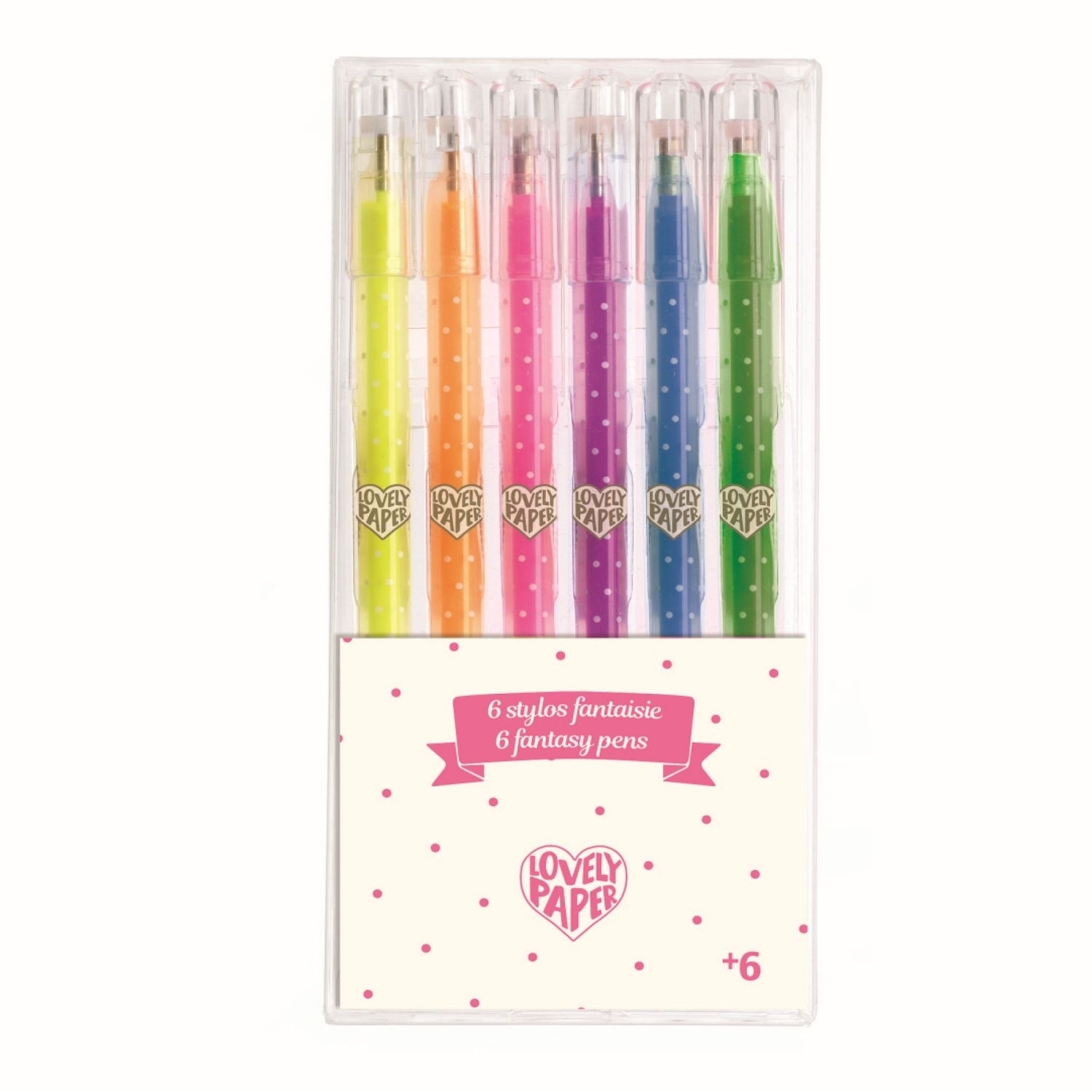 Djeco DD03756 Gelstifte: 6 glitter neon pens