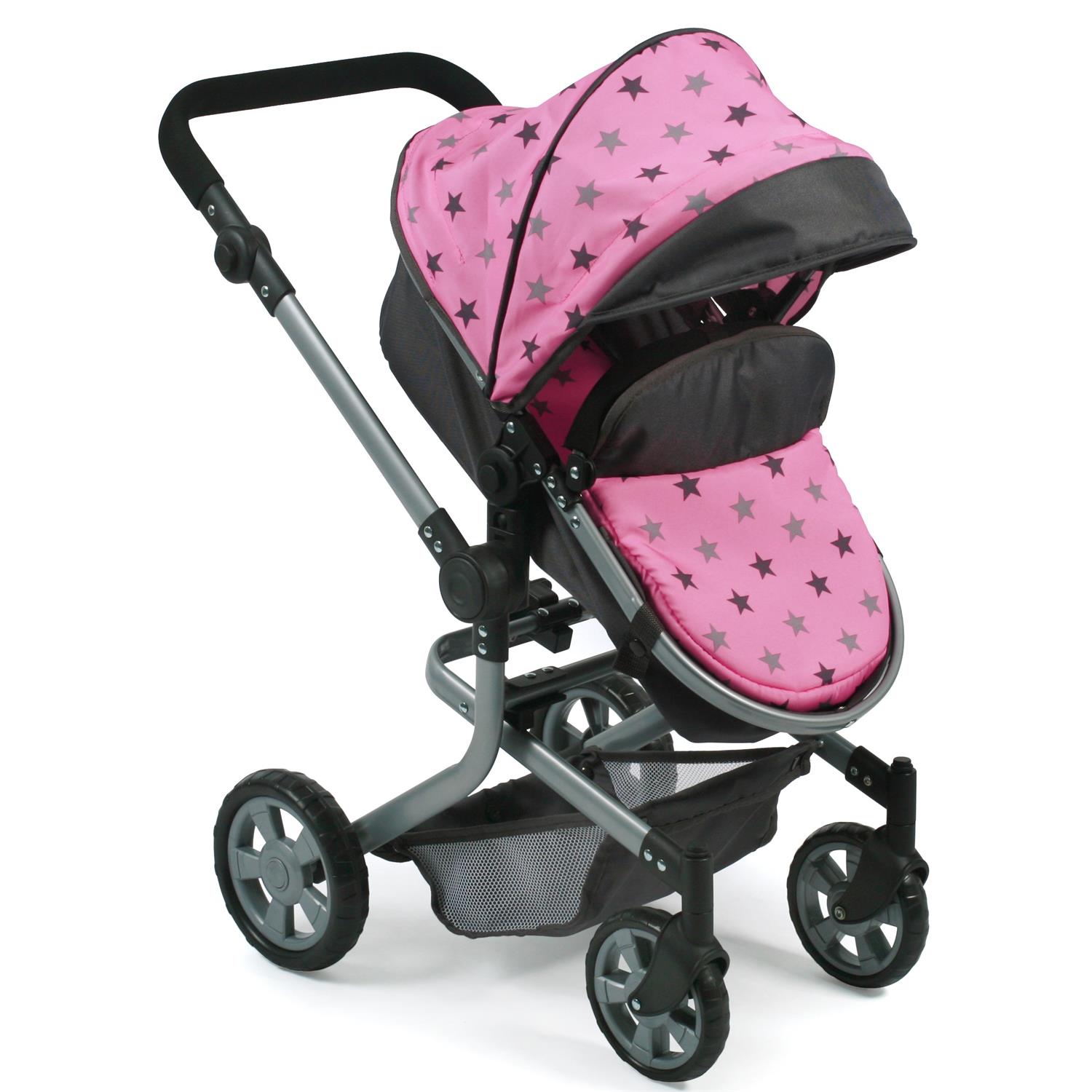 Bayer Chic 2000 595-83 Kombi-Puppenwagen "MIKA", Sternchen Grau