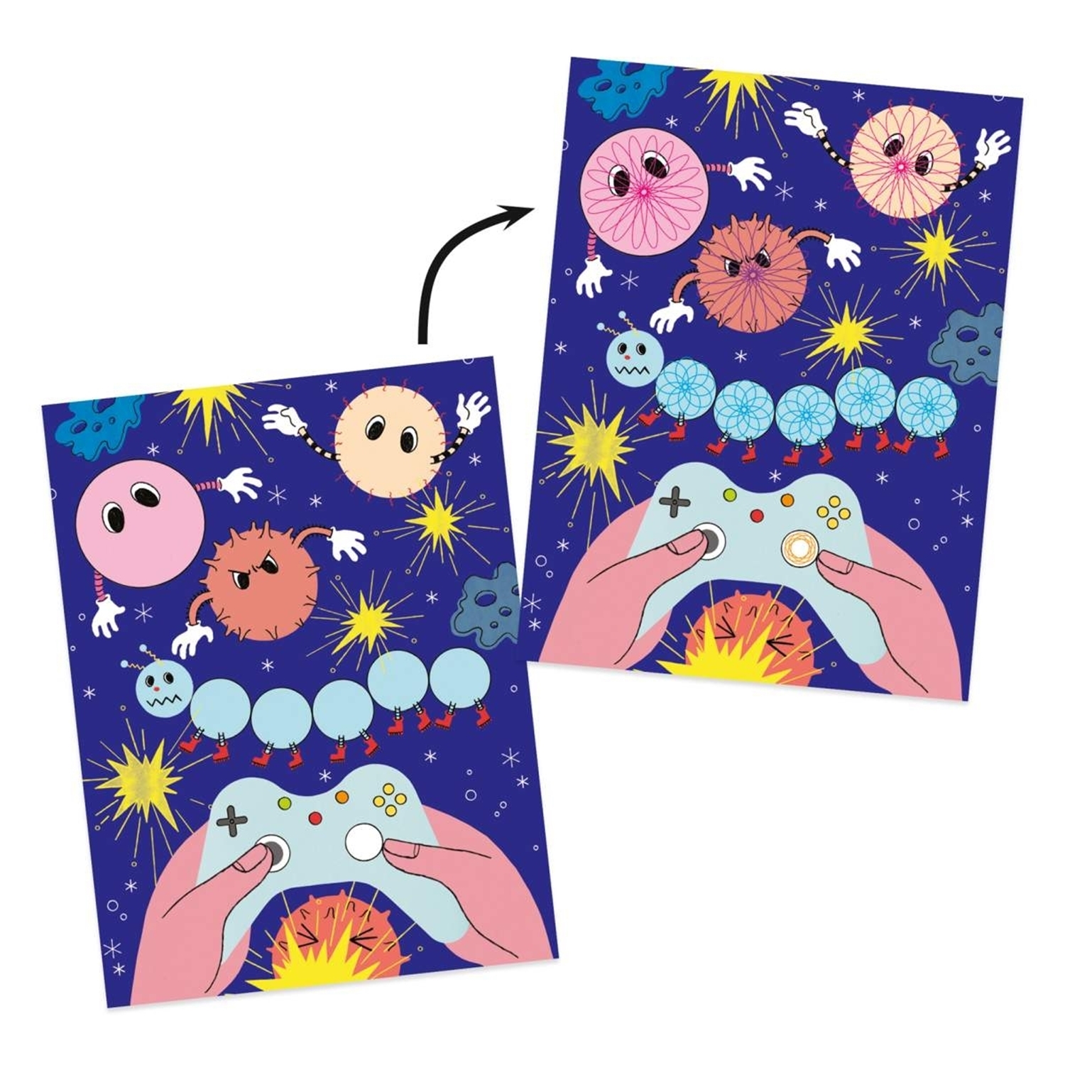 Djeco DJ08736 Zeichnen & Ausmalen: Spiralen 10 Blocks