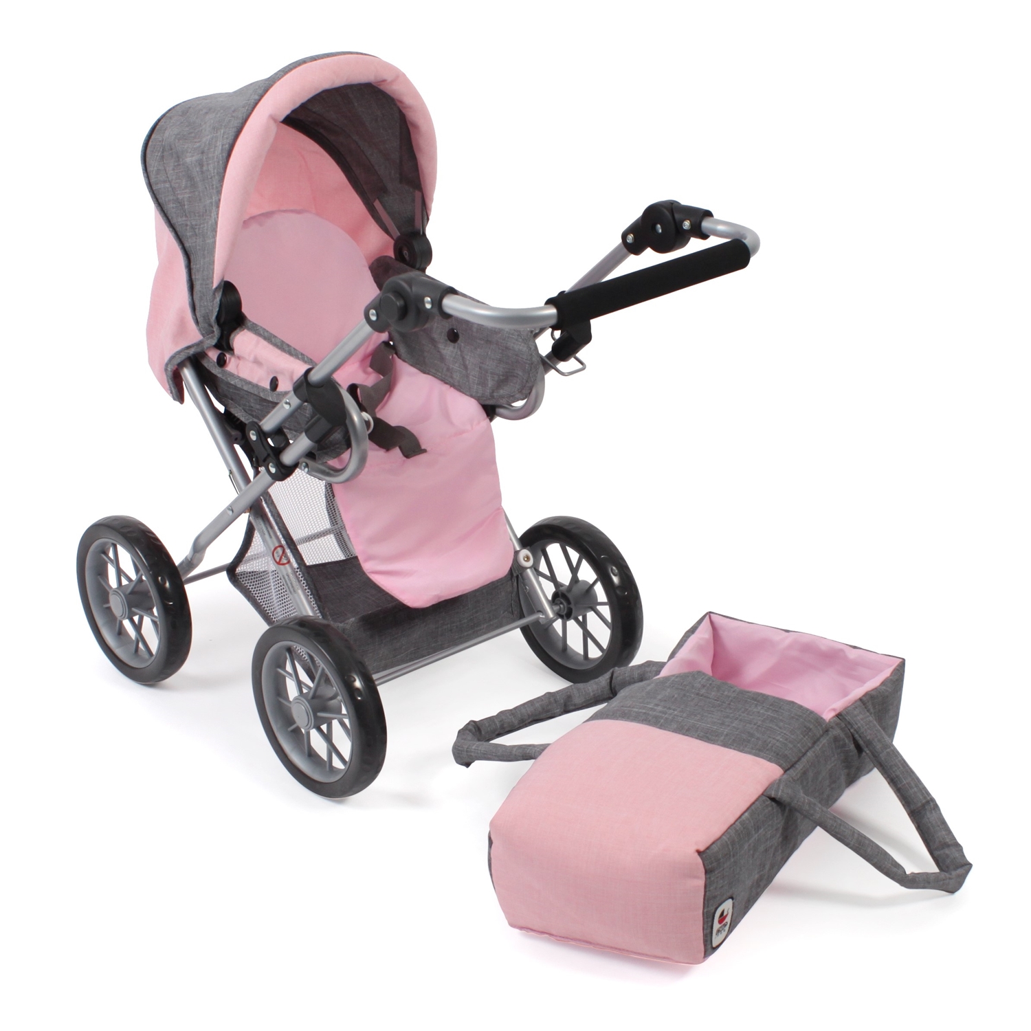 Bayer Chic 2000 560-15 Kombi-Puppenwagen Leni Melange grau-rosa