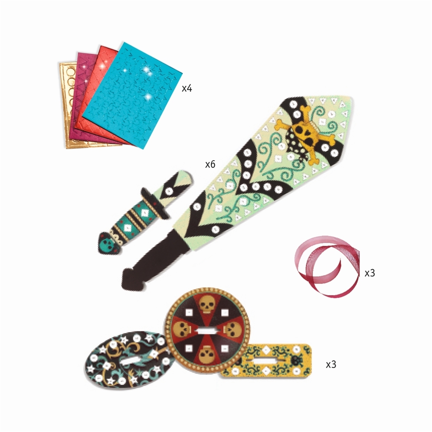 Djeco DJ07902 Do it yourself: Mosaik- Piratenschwerter Wie ein