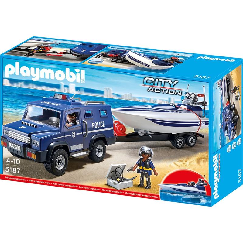 PLAYMOBIL 5187 Polizei-Action mit Truck und Speedboot