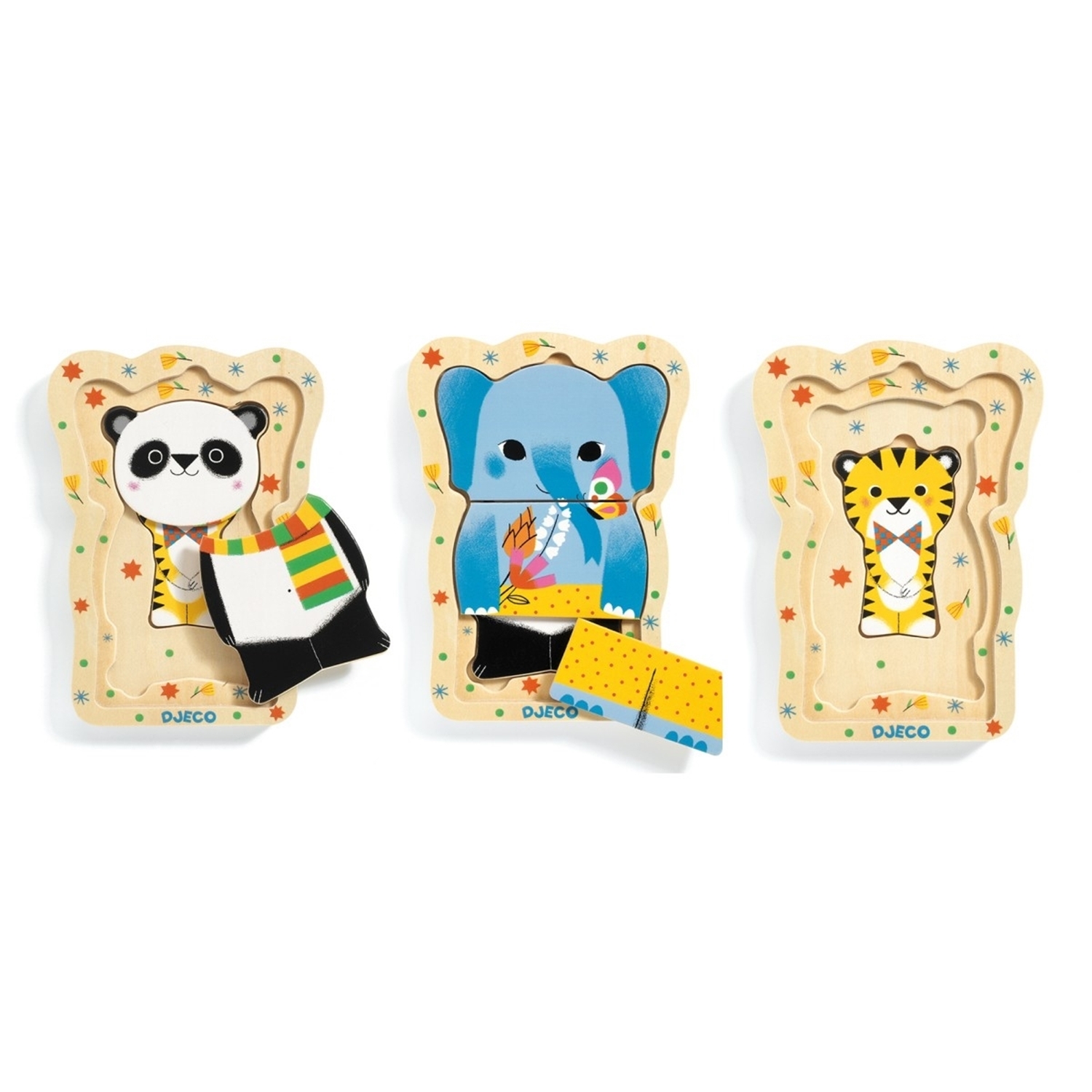 Djeco DJ01488 Schichtpuzzle: Lucky & Co