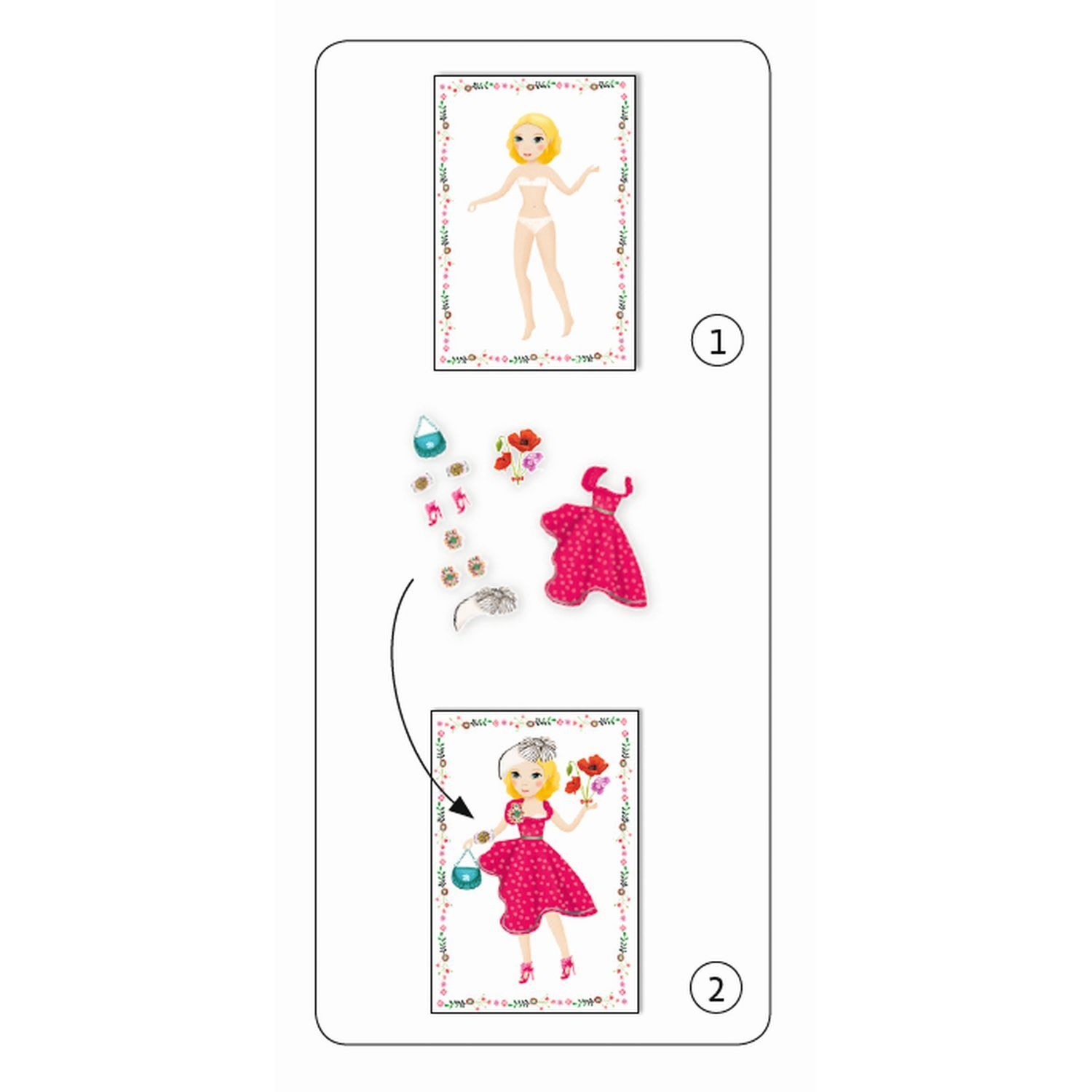 Djeco DJ09691 Stickerpuppen: Papier Puppen - Massive fashion