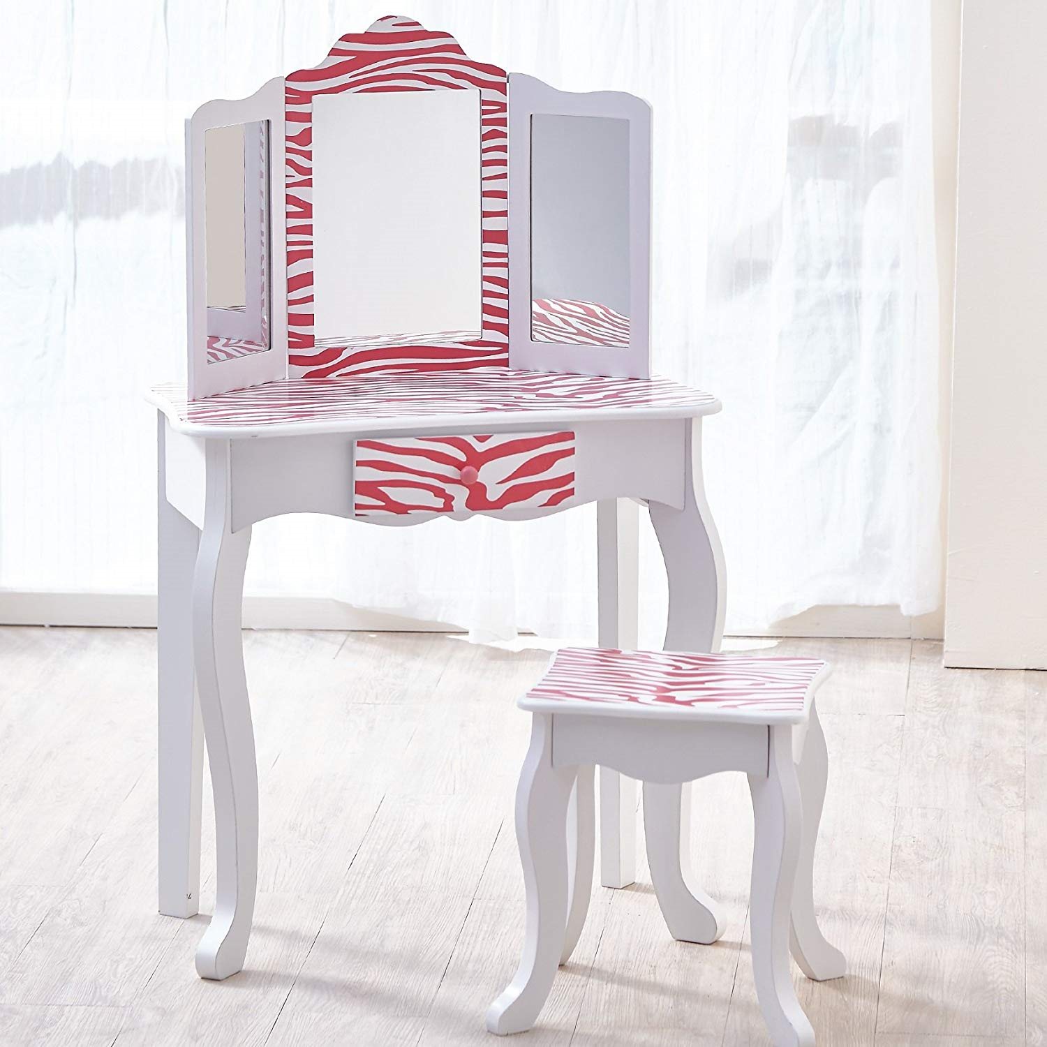 Bayer Chic 2000 TD-11670B Schminktisch mit Hocker, Zebradesign