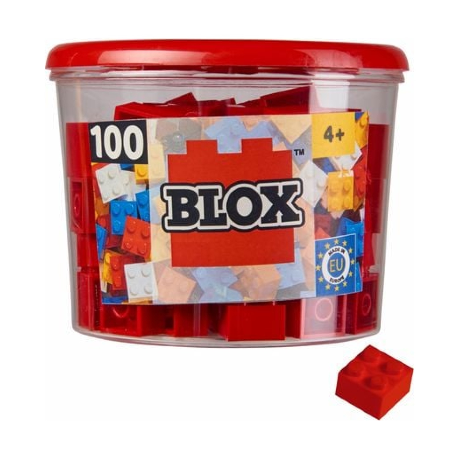 Androni Giocattoli 104114111 Blox 100 rote 4er Steine in Dose