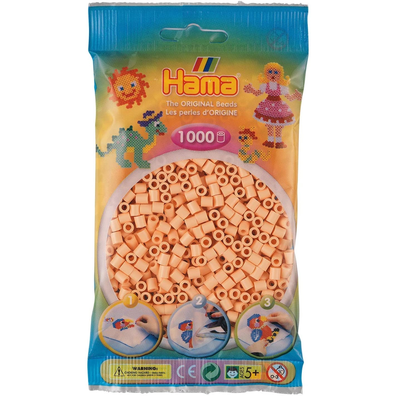 Hama 207-78 Perlen-Btl. 1000 Stck., Helle Hautfarbe