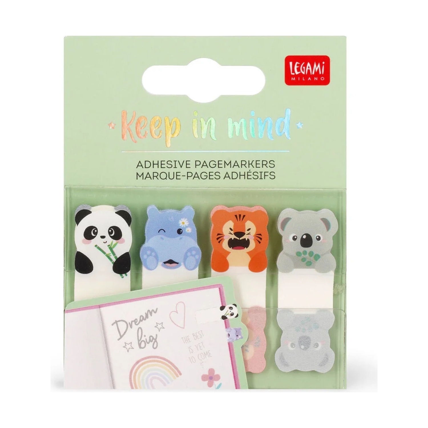 Legami SKN0003 ADHESIVE PAGEMARKERS - KEEP IN MIND - CUTE ANIMALS