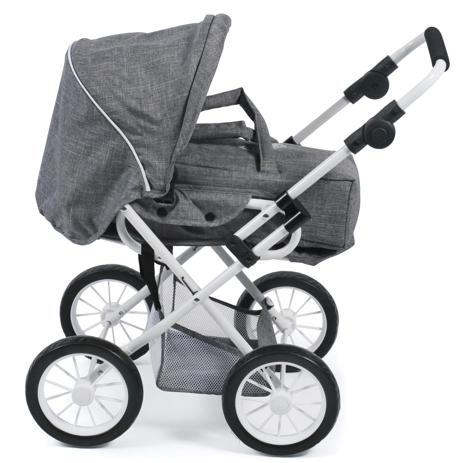 Bayer Chic 2000 560 76 Kombi-Puppenwagen LENI, Jeans Grey