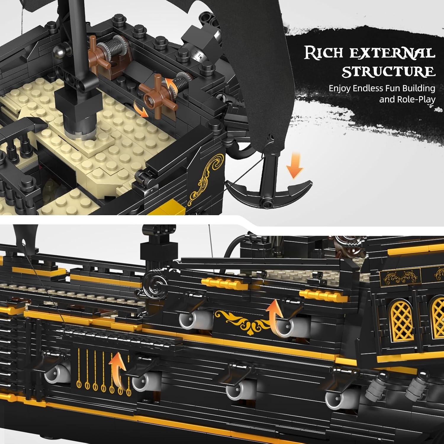 Mould King 13199 Piratenschiff Black Pearl