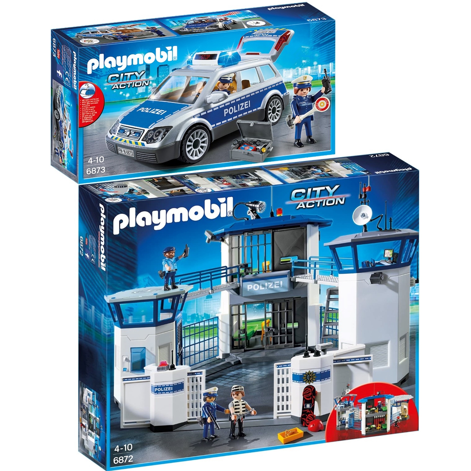PLAYMOBIL 6872 6873 City Action 2er Set Polizei-Kommandozentrale +