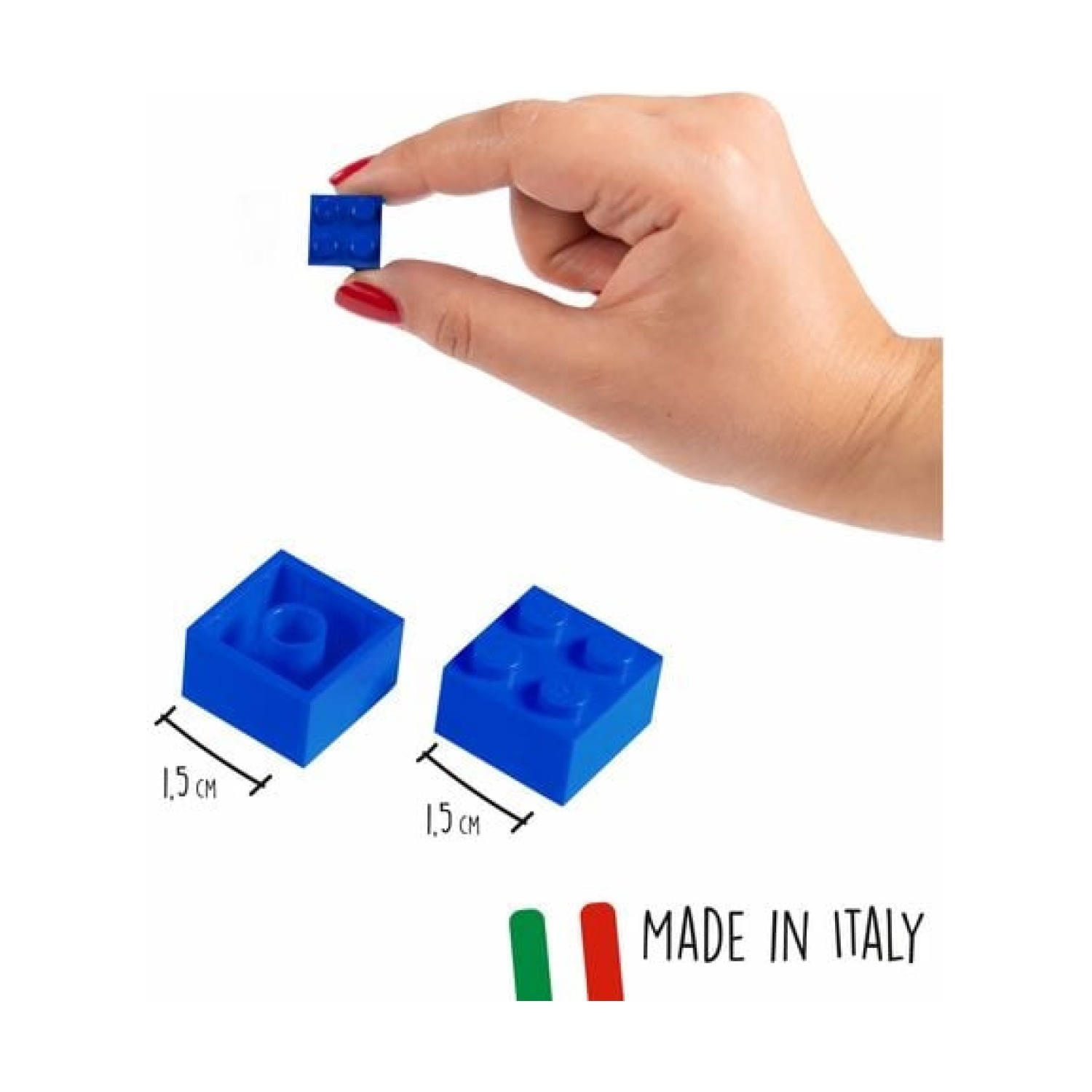 Androni Giocattoli 104114112 Blox 100 blaue 4er Steine in Dose