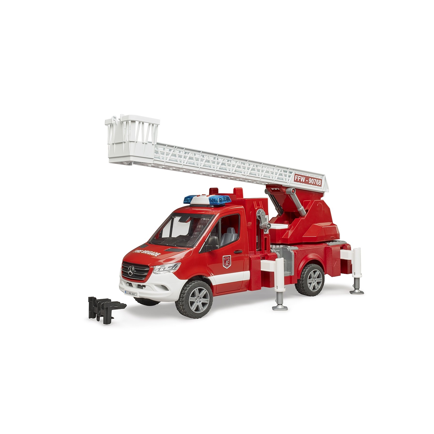 Bruder 02673 MB Sprinter Feuerwehr m. Drehleiter, Pumpe und L+S