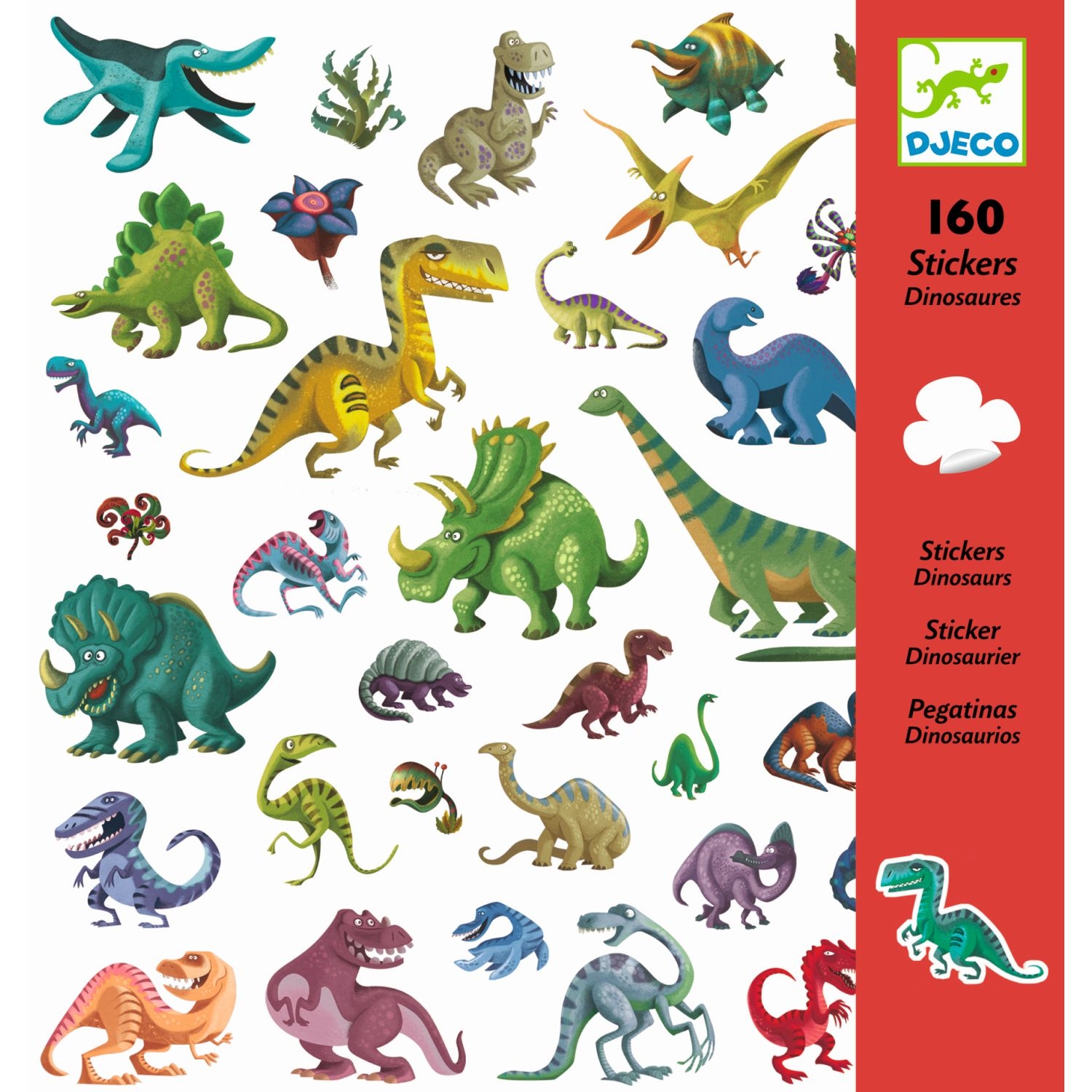 Djeco DJ08843 Stickerbögen: Dinosaurier