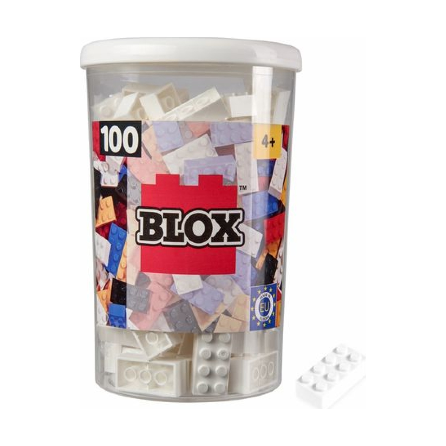 Androni Giocattoli 104118915 Blox 100 weiße 8er Steine in Dose
