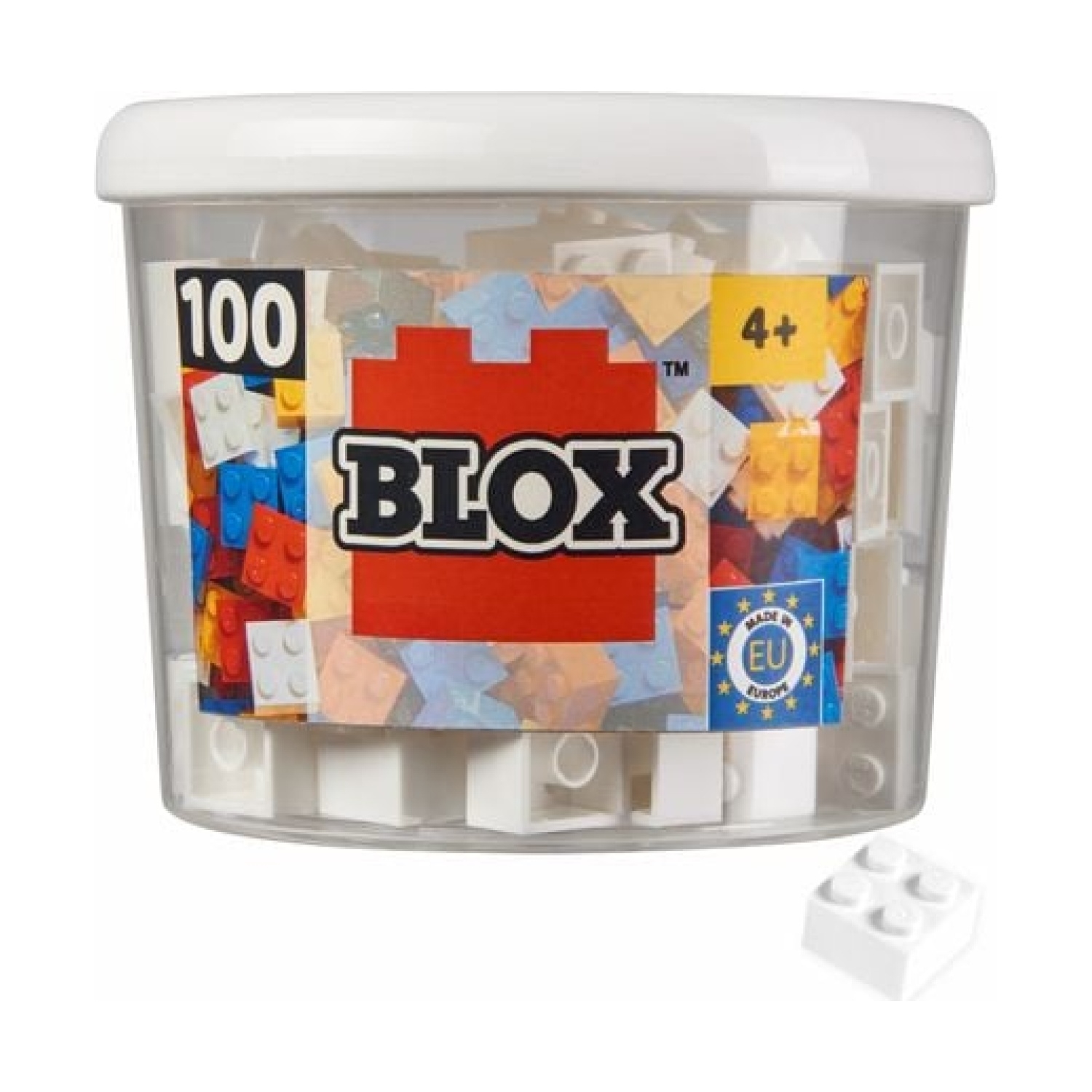 Androni Giocattoli 104114113 Blox 100 weiße 4er Steine in Dose