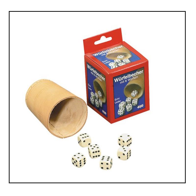 Amigo 87052 Würfelbecher 8,4 cm mit 6 Würfeln
