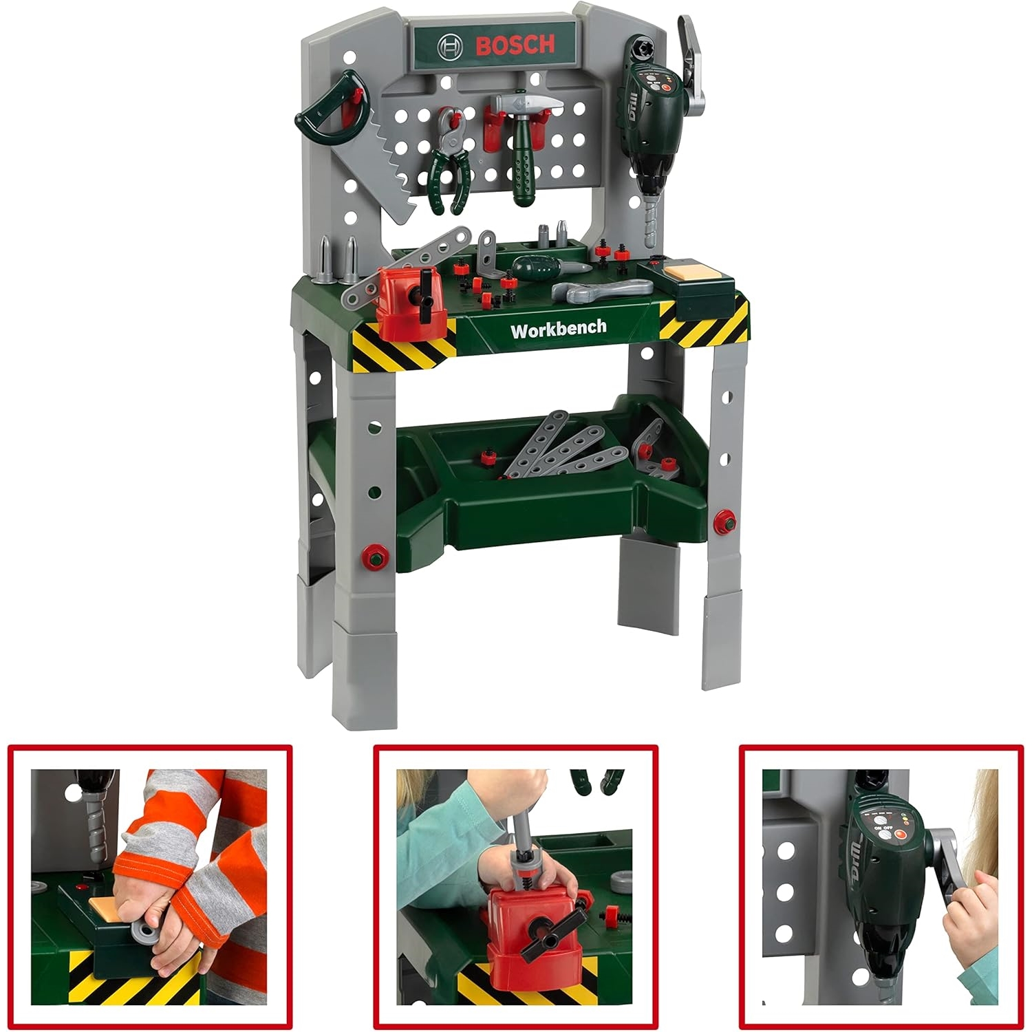 Theo Klein 8637 Bosch - Werkbank mit Sound, höhenverstellbar
