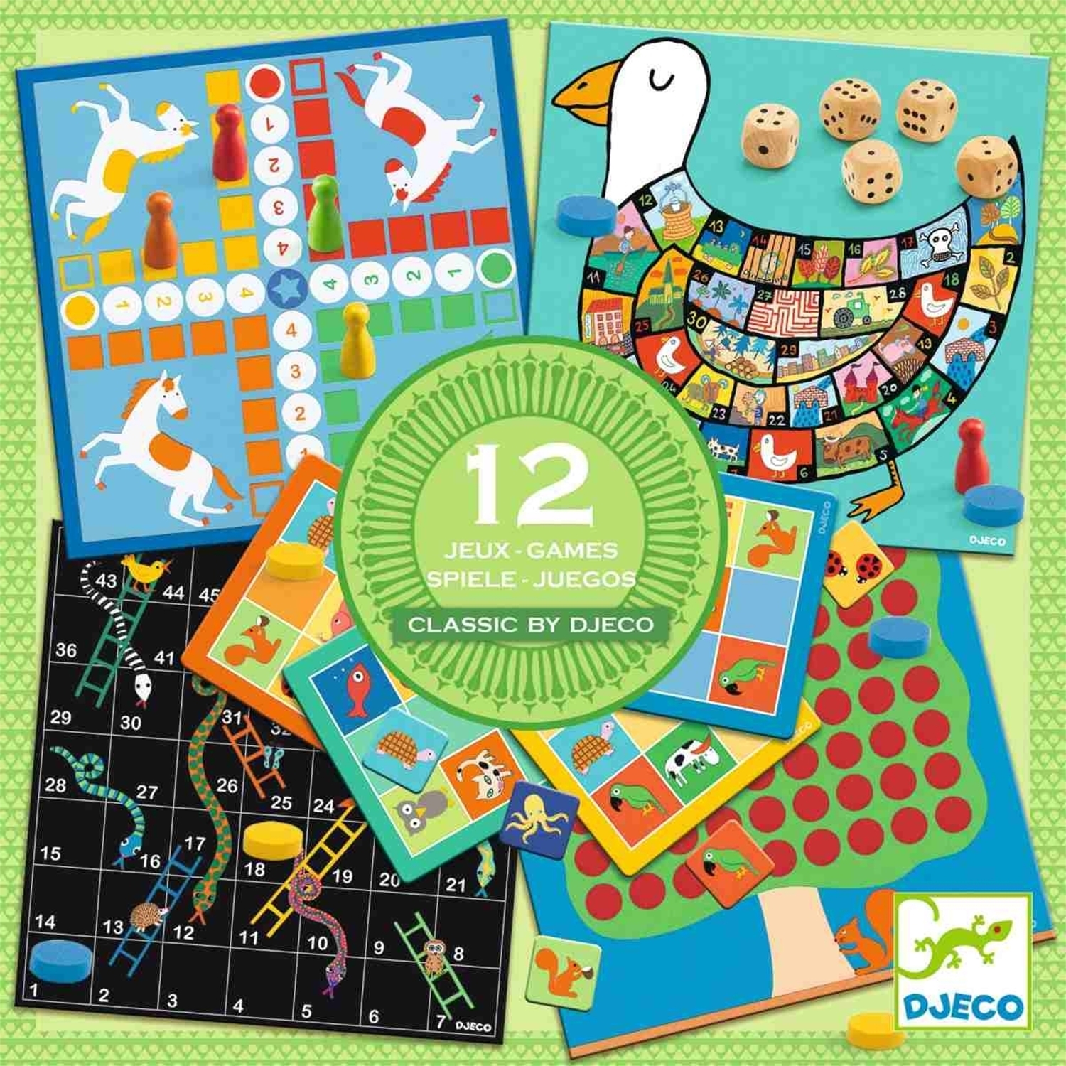 Djeco DJ05218 Klassische Spiele: Spielesammlung 4+