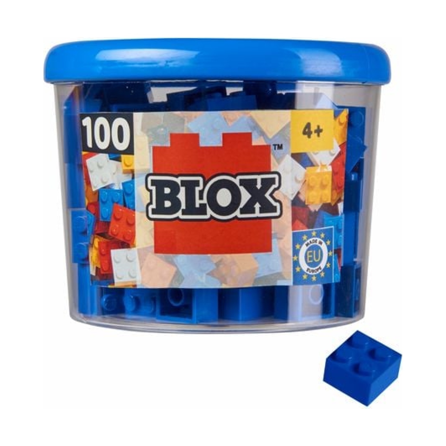 Androni Giocattoli 104114112 Blox 100 blaue 4er Steine in Dose