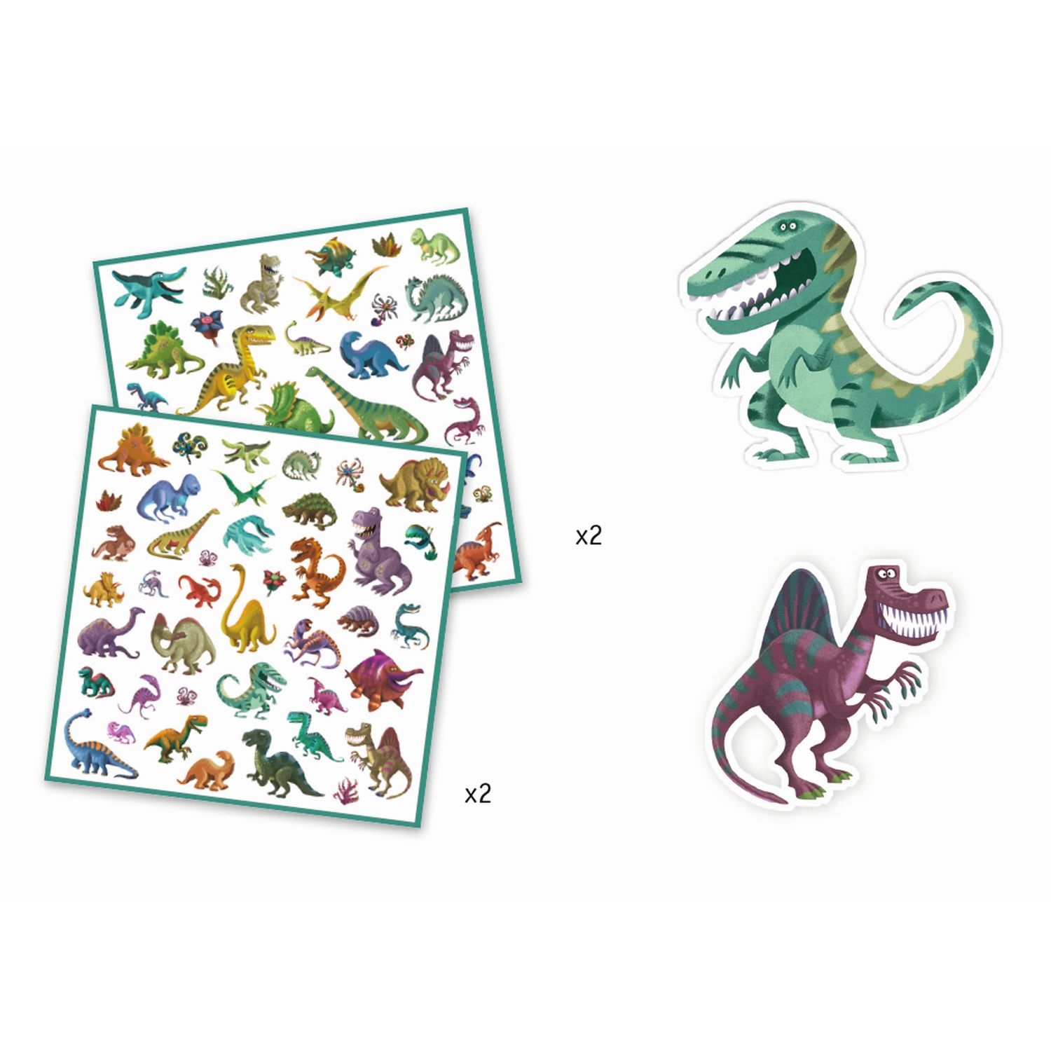 Djeco DJ08843 Stickerbögen: Dinosaurier