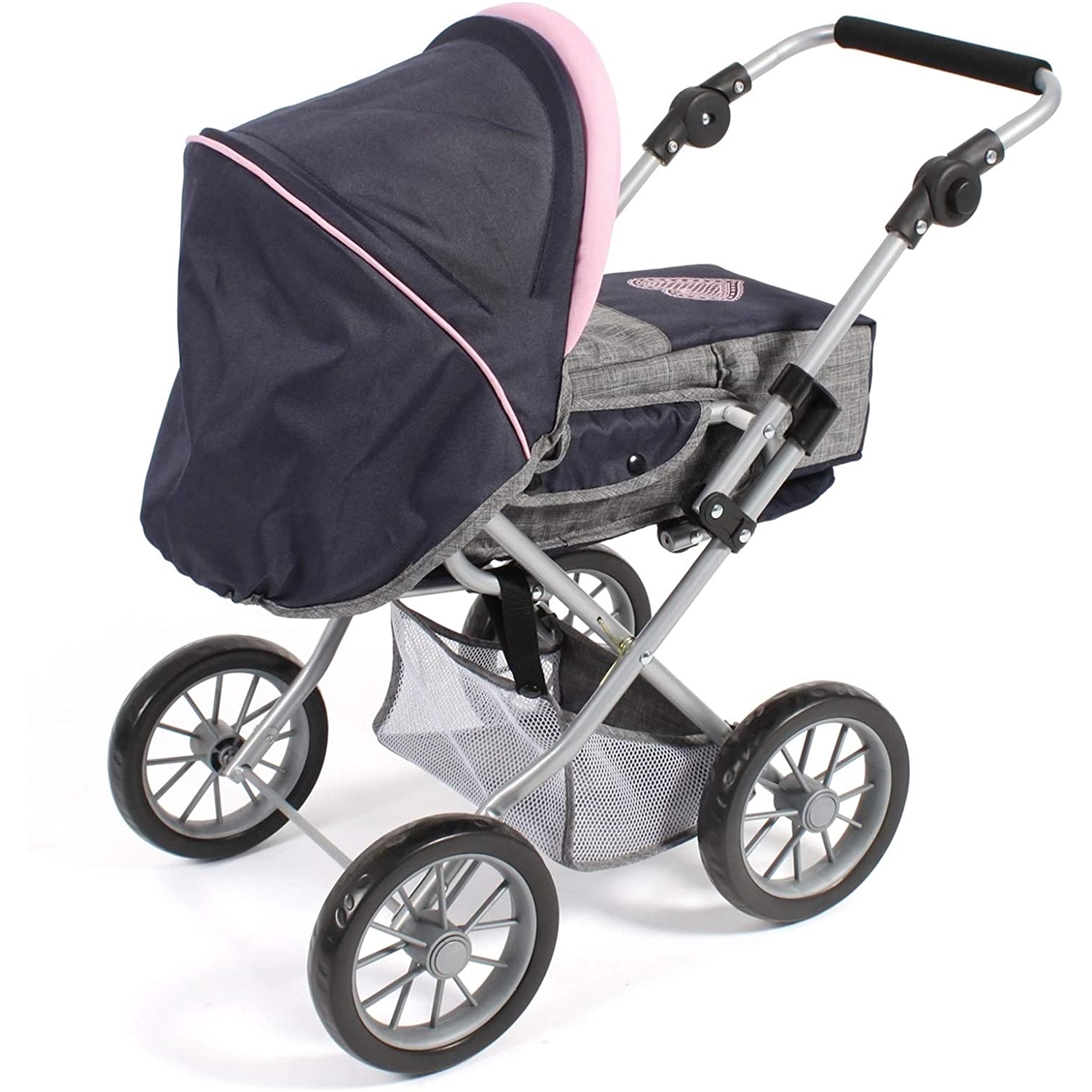 Bayer Chic 2000 560 26 Kombi-Puppenwagen "LENI" Melange grau-navy