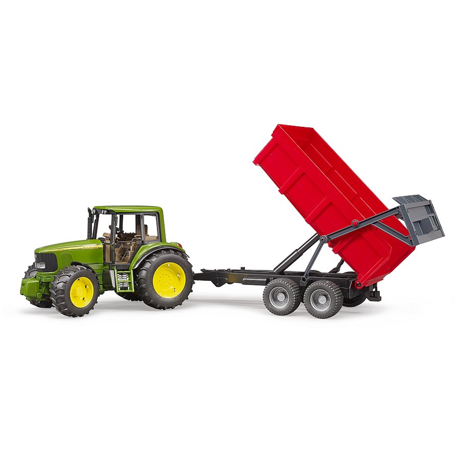 Bruder 02057 John Deere 6920 mit Wannenkippanhänger (rot)