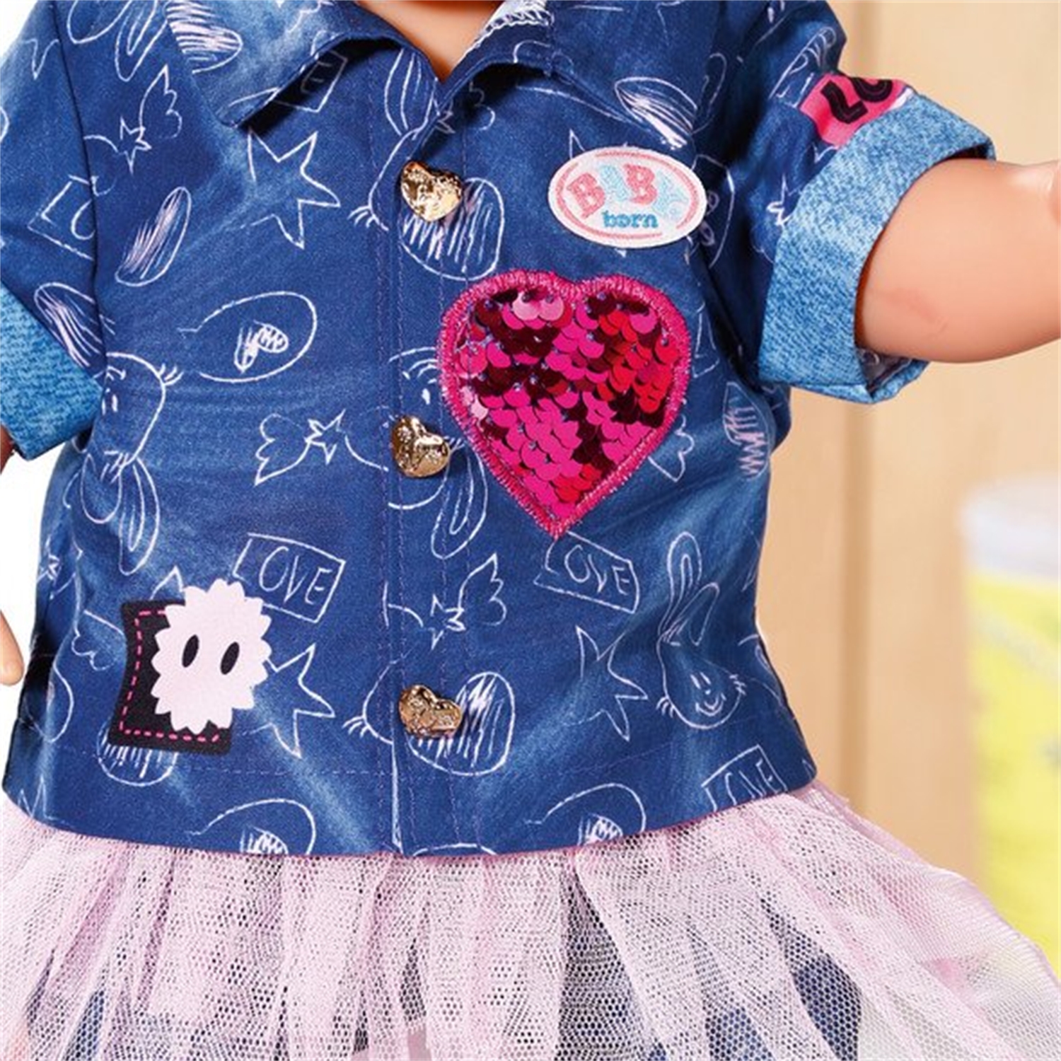 Zapf Creation 829110 BABY born Deluxe Jeans Kleid Set 43cm