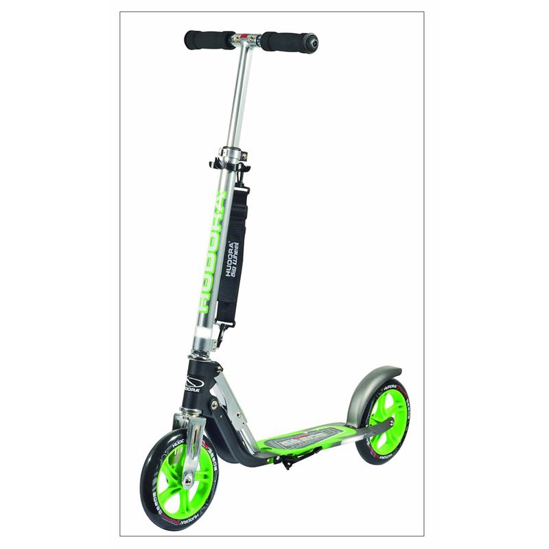 HUDORA 14492 14695/02 2er Set BigWheel® GS 205, grau/grün + Kabelschloss