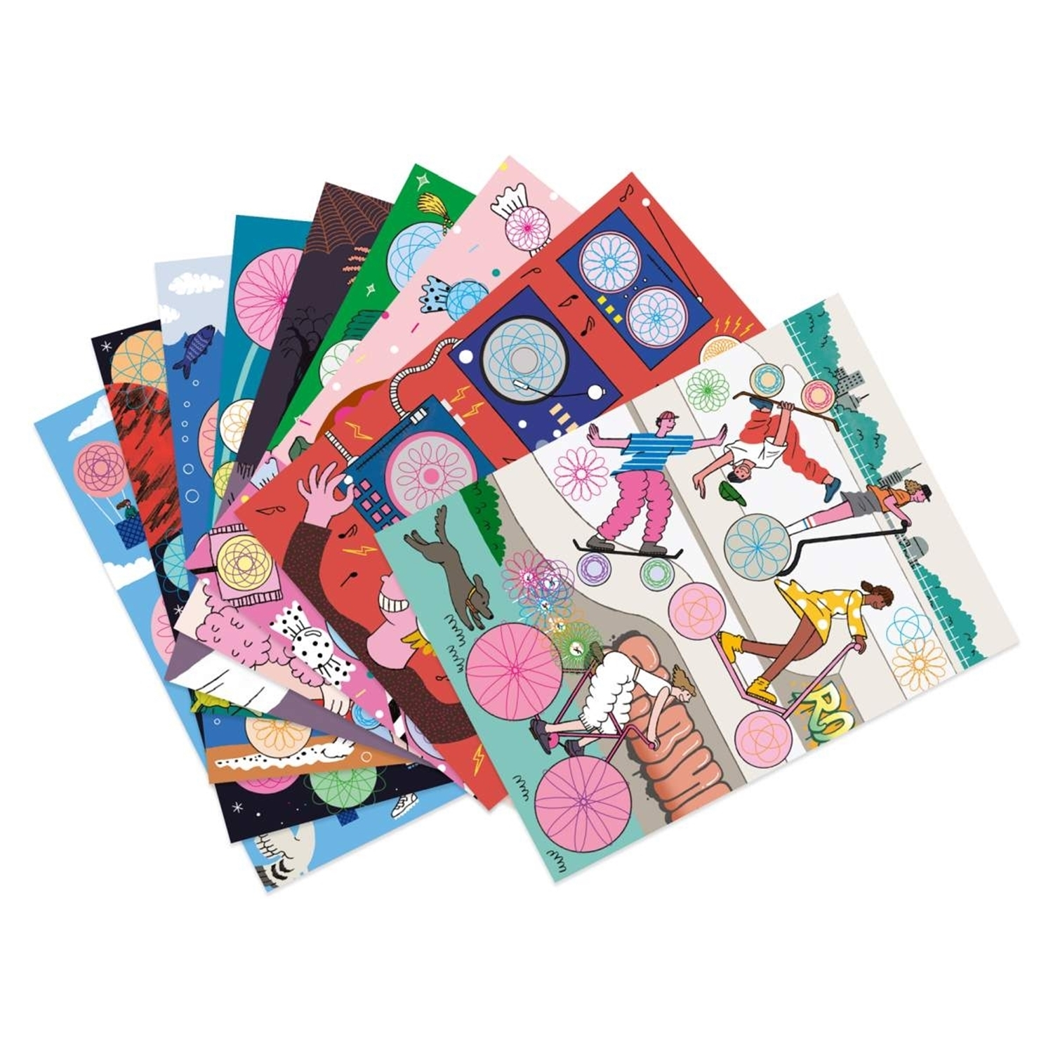 Djeco DJ08736 Zeichnen & Ausmalen: Spiralen 10 Blocks