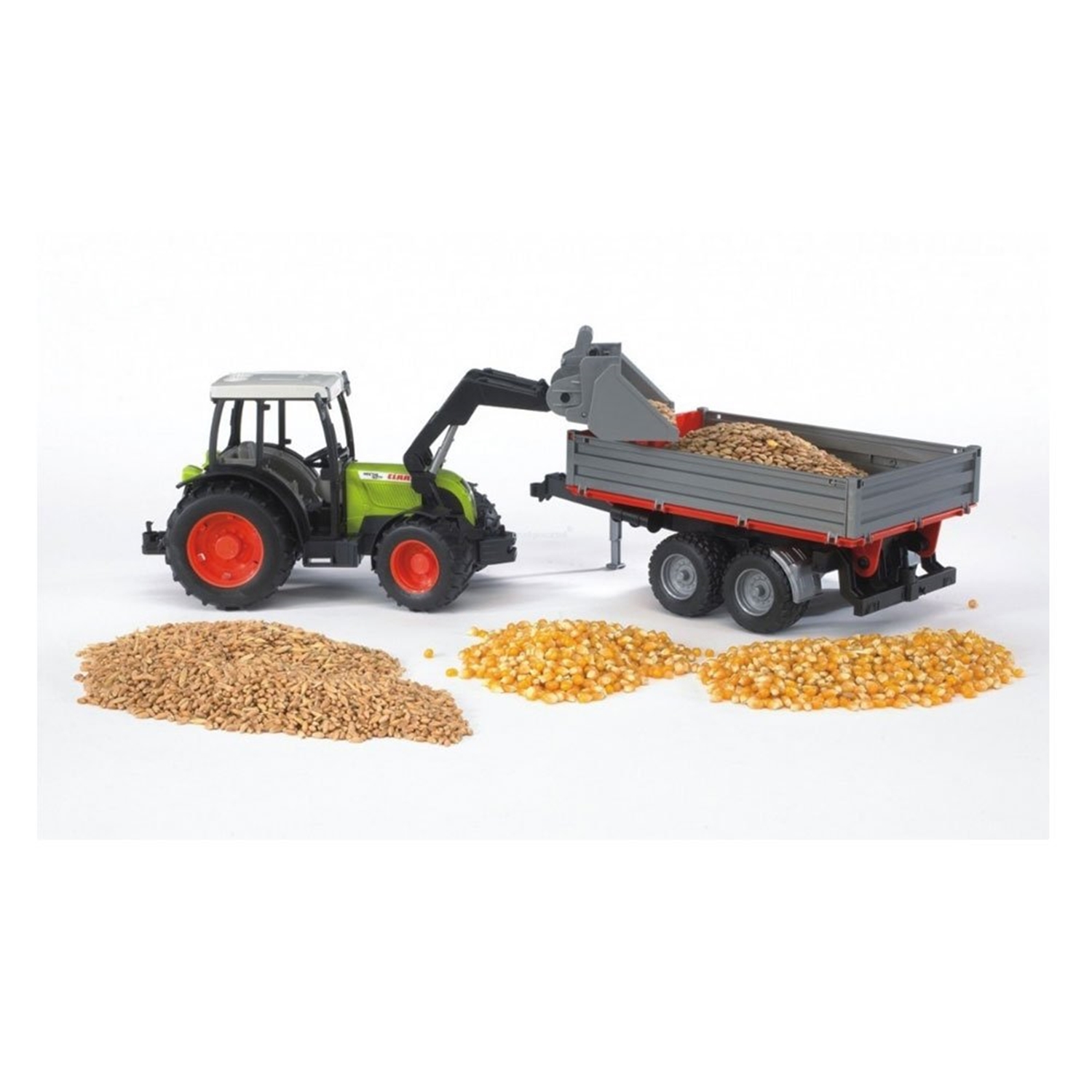 Bruder 02112 Claas Nectis 267F plus Frontlader mit Anhänger