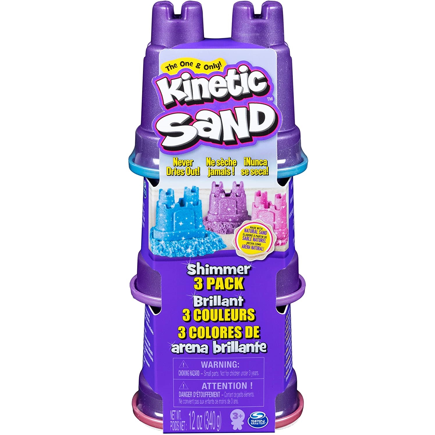 Spin Master 6053520 Kinetic Sand 6053520 - Schimmer Sand 3er Pack