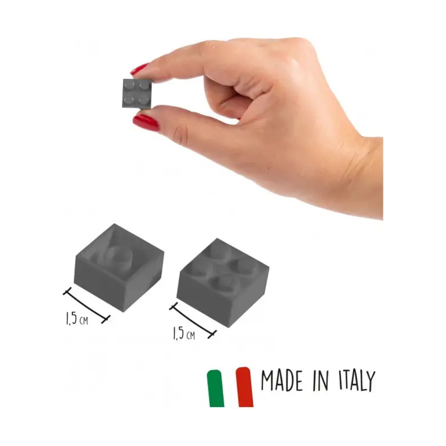 Androni Giocattoli 104114534 Blox 100 graue 4er Steine in Dose
