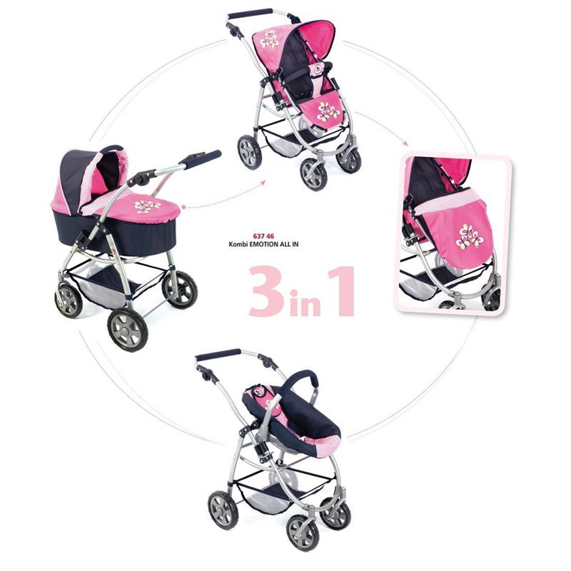 Bayer Chic 2000 637-46 3 in 1 Kombi EMOTION ALL IN, Pink Checker