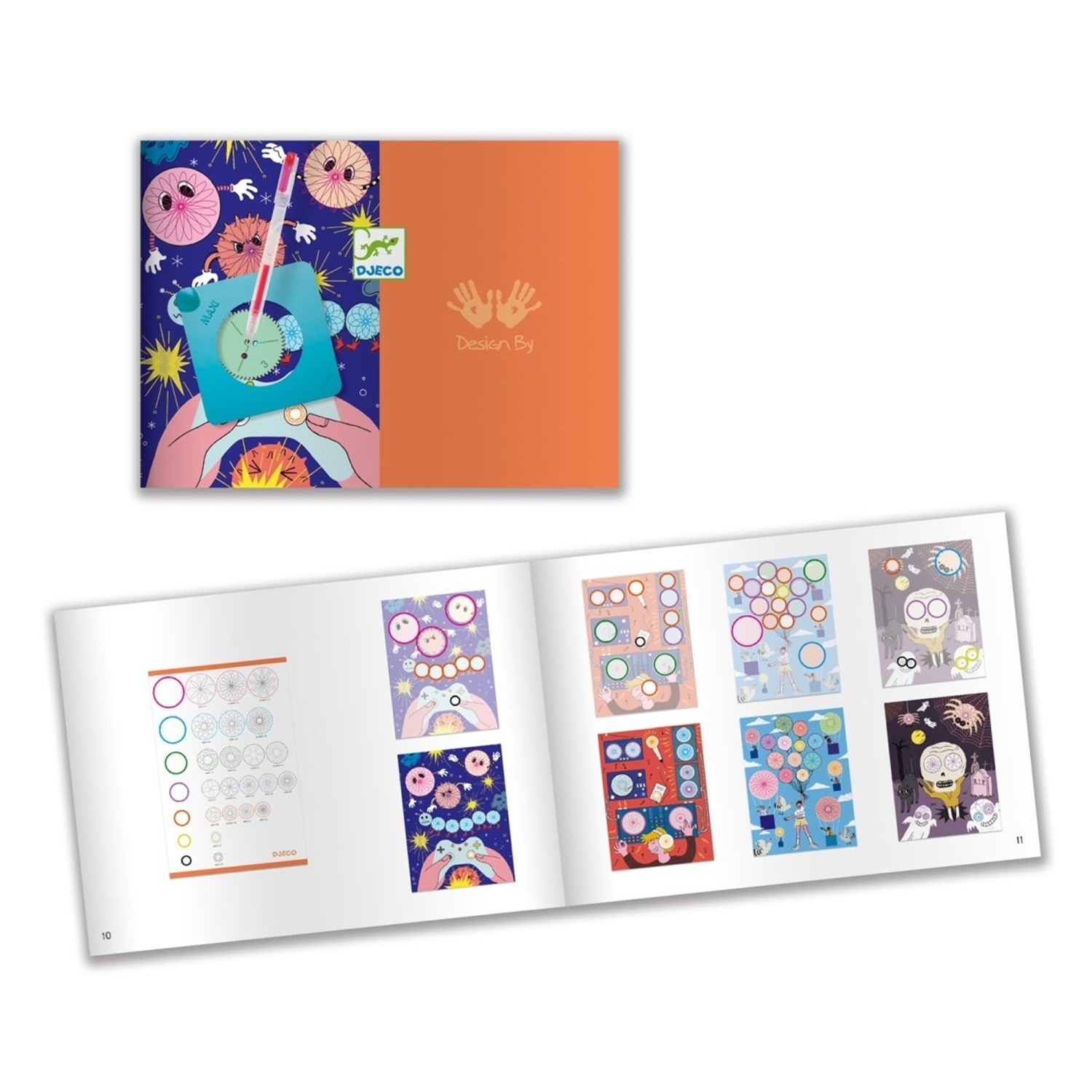 Djeco DJ08736 Zeichnen & Ausmalen: Spiralen 10 Blocks