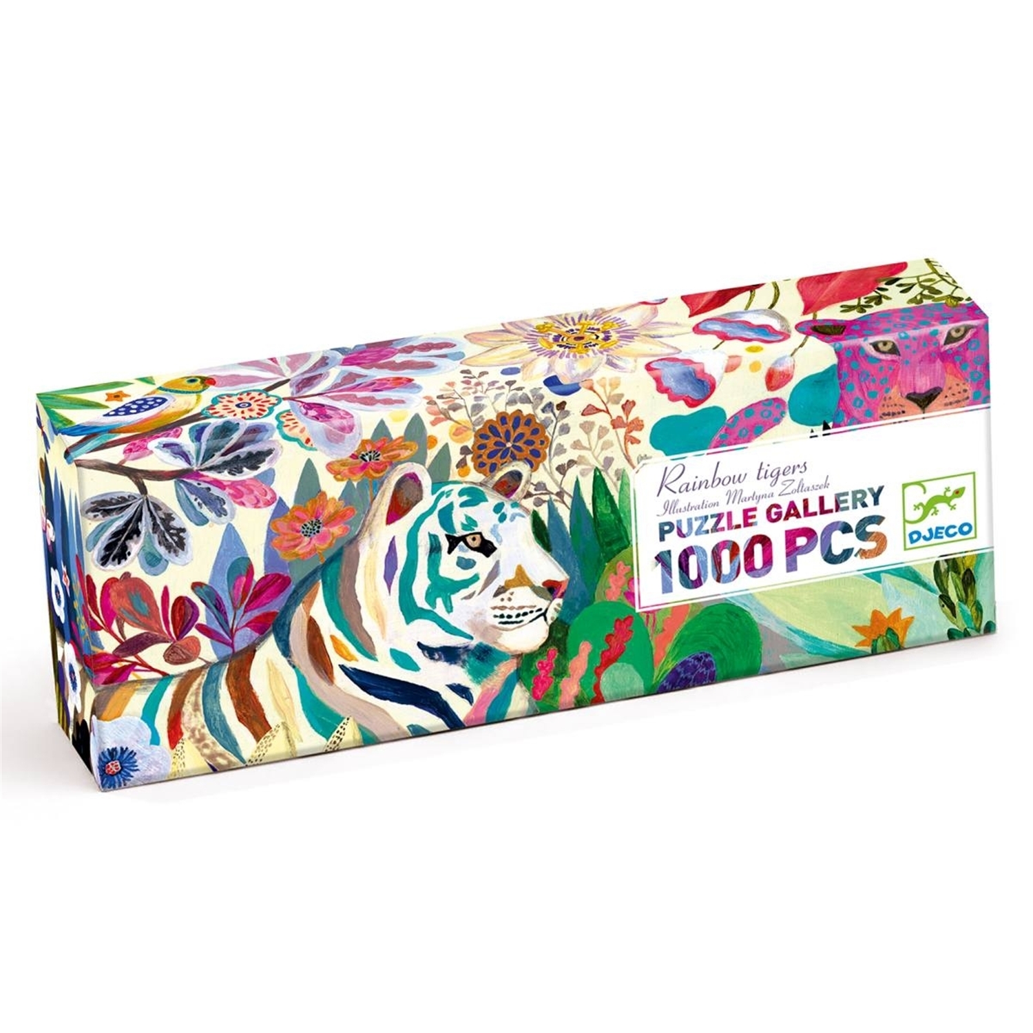 Djeco DJ07647 Puzzle Gallerie - Rainbow Tigers, 1000 Teile