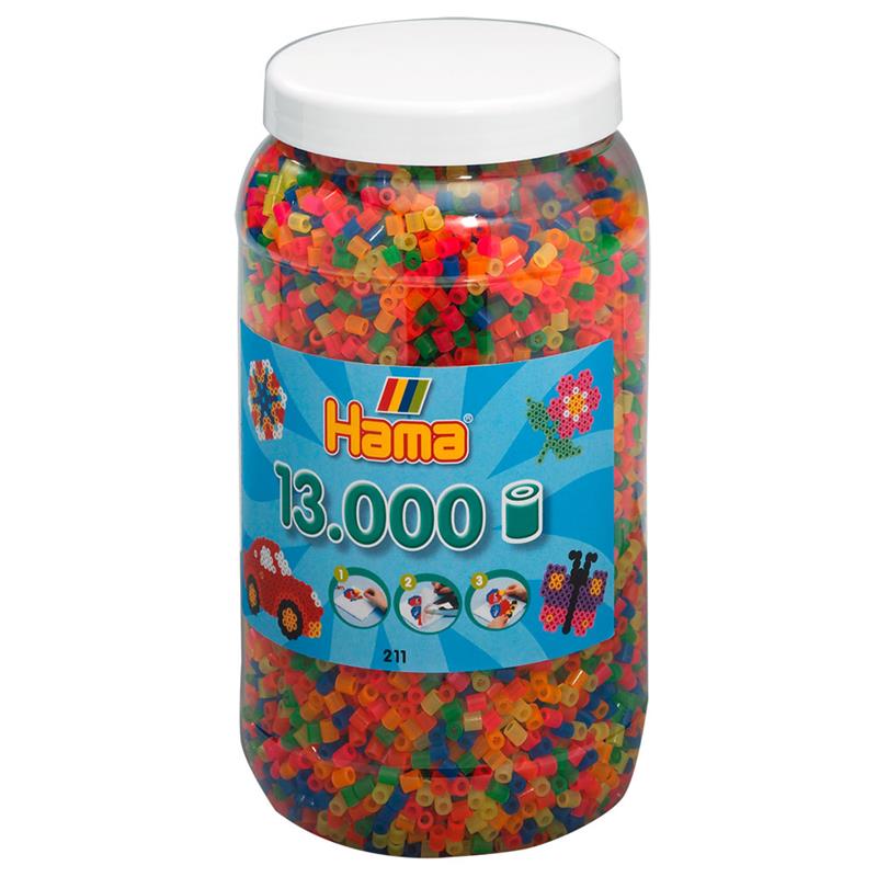 Hama 211-51 Bügelperlen, Neon, 13.000 Stck