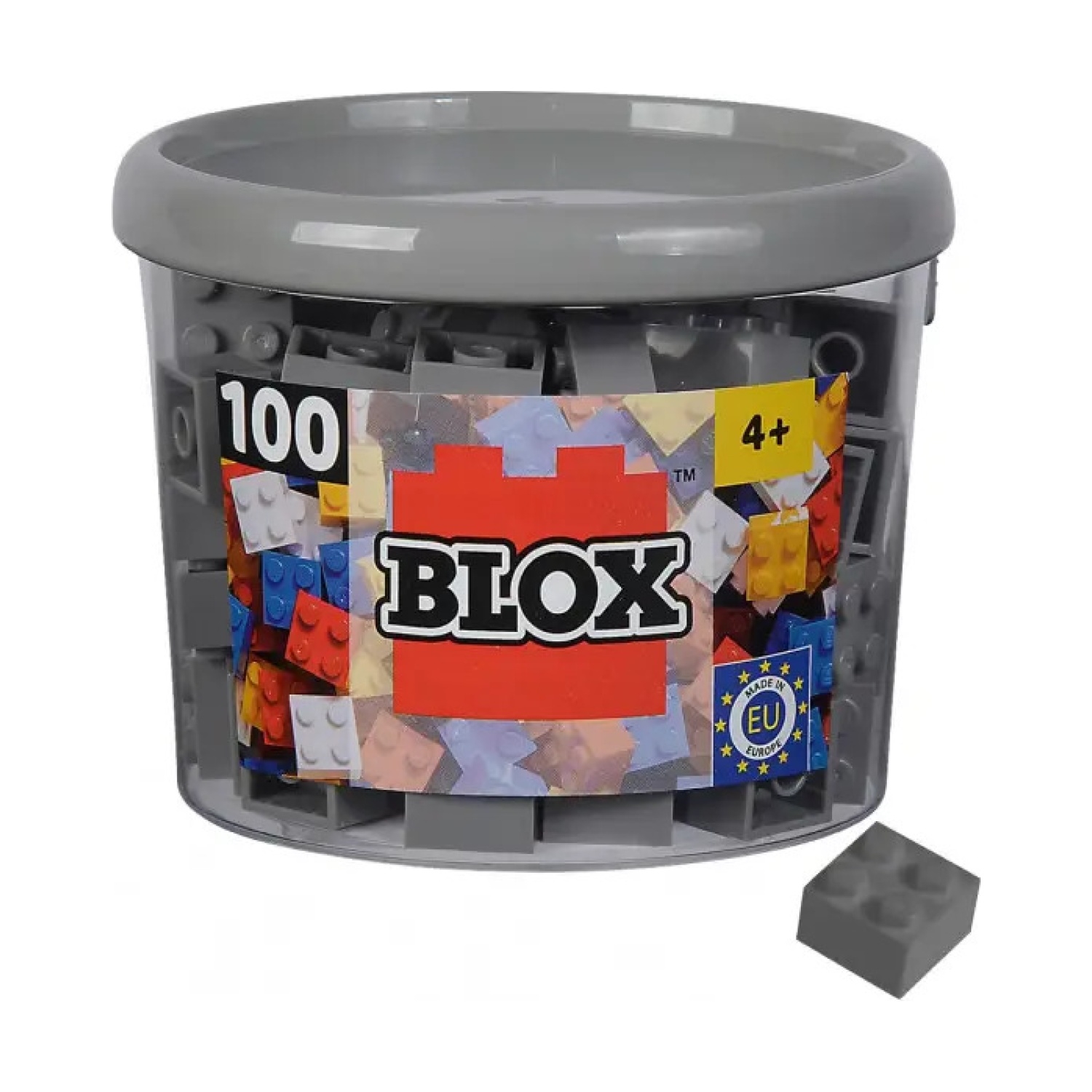 Androni Giocattoli 104114534 Blox 100 graue 4er Steine in Dose