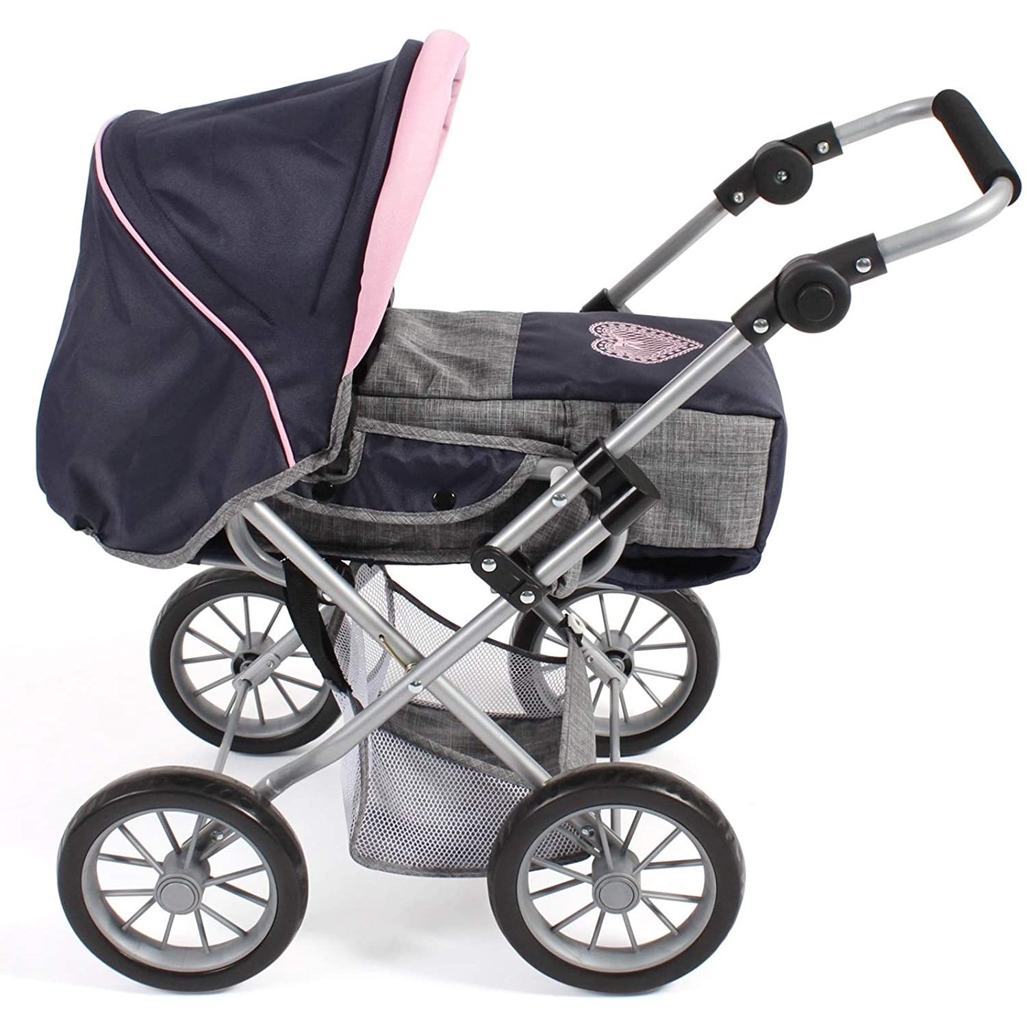 Bayer Chic 2000 560 26 Kombi-Puppenwagen "LENI" Melange grau-navy
