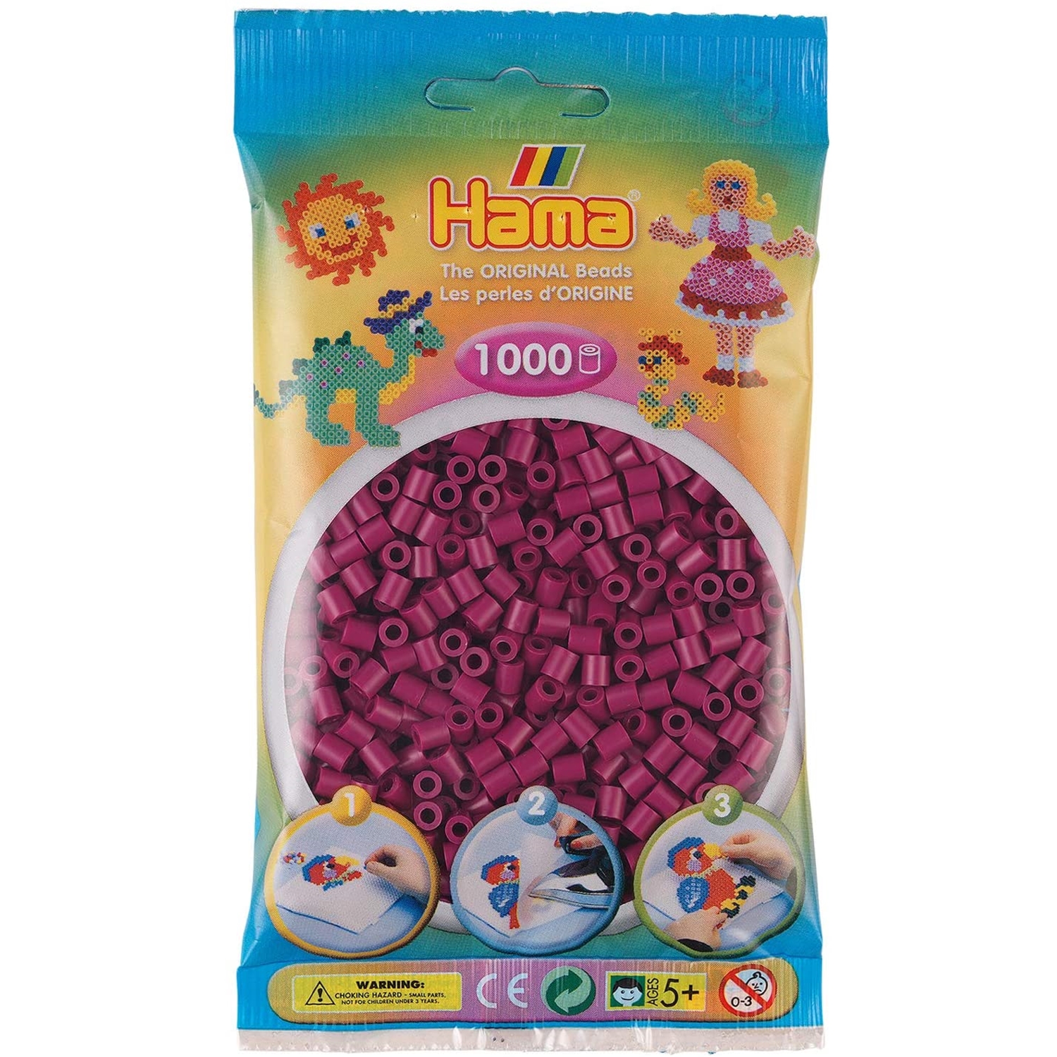 Hama 207-82 Perlenbeutel 1000 Stück Pflaume