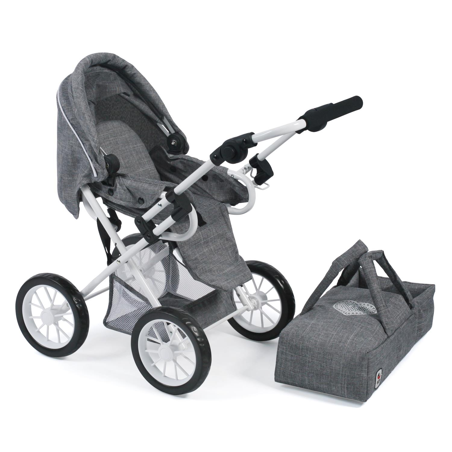 Bayer Chic 2000 560 76 Kombi-Puppenwagen LENI, Jeans Grey