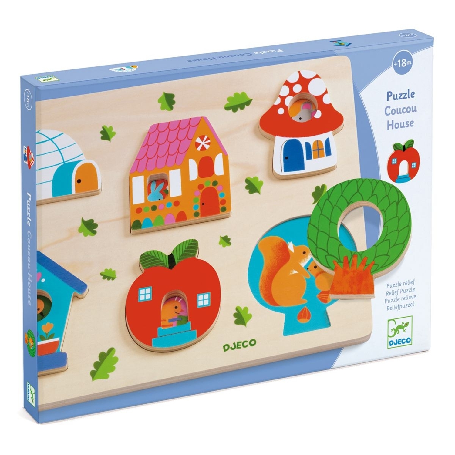Djeco DJ01064 Holzpuzzle: Coucou-house