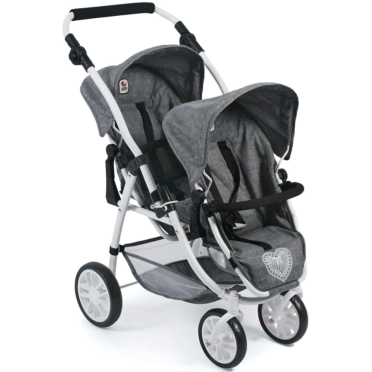 Bayer Chic 2000 691-76 Tandem-Buggy TWINNY, Jeans Grey