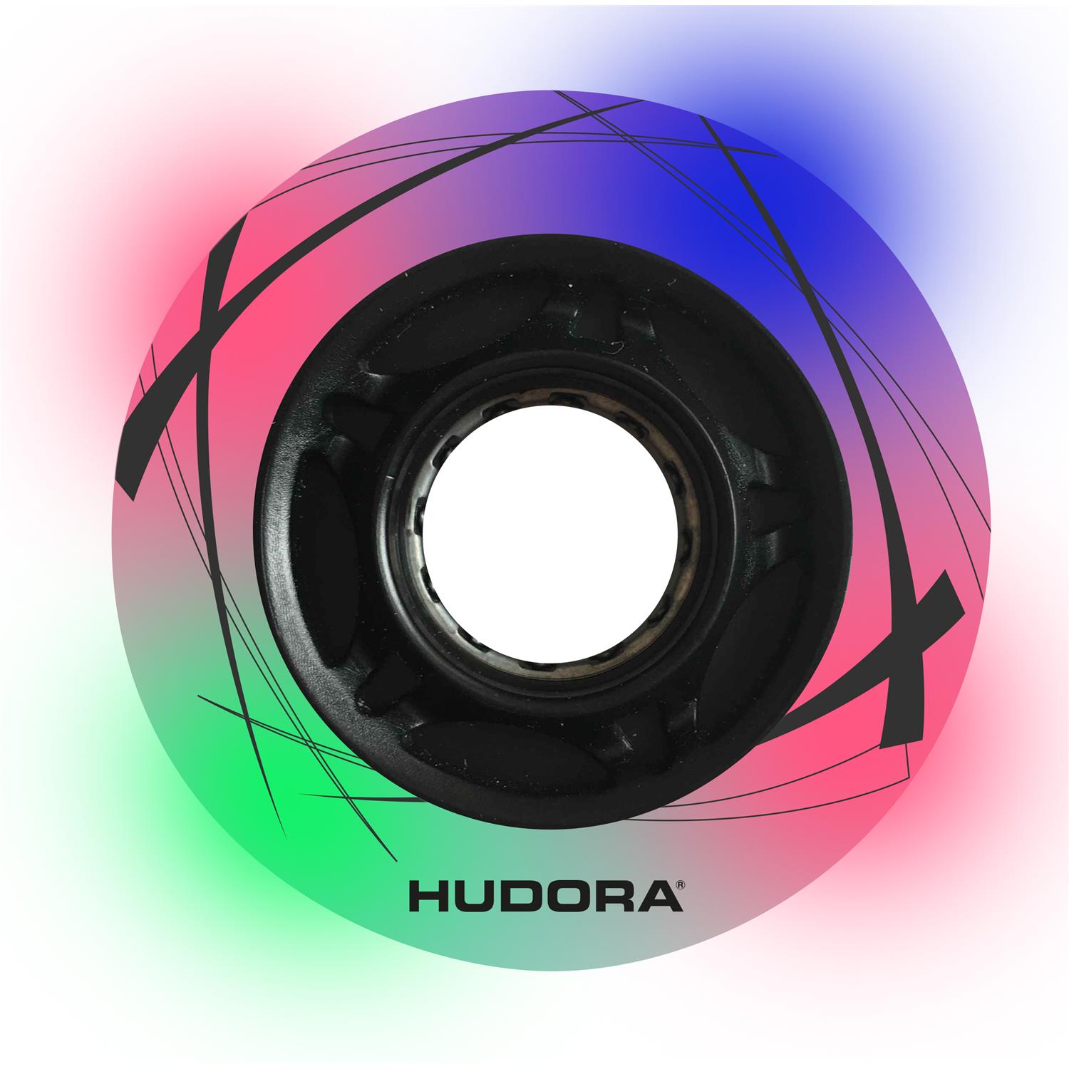Hudora 85062 2 LED Inline Wheels, 64mm x 22mm for Inliner